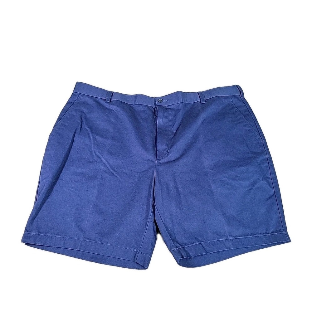 Jos A Bank‎ Shorts Mens 44 Blue Stays Cool Chino FLAT FRONT Cotton Preppy